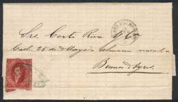 Complete Folded Letter Dated Paso De La Patria 5/JA/1867, Franked By GJ.26Ab (5th Printing Cerise Carmine,... - Gebraucht