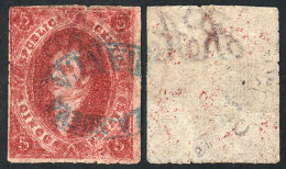 GJ.26d, 5th Printing, VERY THIN PAPER Variety (90 Microns), And With The Very Rare Blue VILLA NUEVA-FRANCA Cancel... - Gebraucht