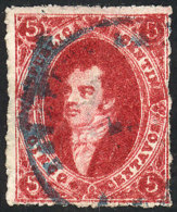 GJ.26, 5th Printing, Lovely BRIGHT CARMINE Color, With Rare Railway PO Cancel, Superb! - Gebraucht