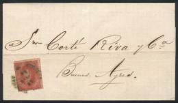 Complete Folded Letter Dated 12/SE/1866, Franked With A Fantastic GJ.25 Sheet-margin Example (4th Printing), With... - Gebraucht