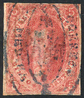 GJ.25, 4th Printing, With The Extremely Rare Rococo Cancel Of MEDINA In Greenish Gray, Almost Complete, Very Few... - Used Stamps