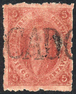 GJ.25, 4th Printing, With The Extremely Rare CERTIFICADO Cancel Of Jujuy, Very Few Examples Of The 5c. Are Known... - Used Stamps