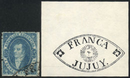 GJ.24, 15c. Worn Impression, With Double Ogive FRANCA-JUJUY Cancel With Sun, Extremely Rare, Excellent Quality! - Usados