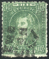 GJ.23g, 10c. Worn Impression, MULATTO, Interesting Cancel, Excellent And Very Rare! - Used Stamps