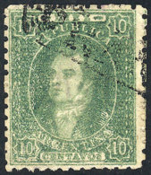 GJ.23, 10c. Dull And Dry Impression (with White Areas Due To Lack Of Ink), Very Nice, Superb Quality! - Usados