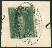 GJ.23g, 10c. Worn Impression, On Fragment With Black FRANCA DEL MORRO Oval Cancel, Superb! - Usados