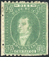 GJ.23, 10c. Worn Impression, Mint, With Left Sheet Margin, Tiny Thin In One Corner (very Small), Excellent Front! - Unused Stamps