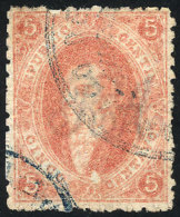 GJ.20, 3rd Printing, With VARIETY: Very Notable White Spot Above The 'C' In CENTAVOS, Blue Cancel Of Santiago Del... - Used Stamps