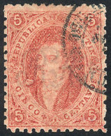 GJ.19, 1st Or 2nd Printing, With VARIETY: Large Spot Beside Rivadavia's Chin, Excellent Quality, Rare! - Used Stamps