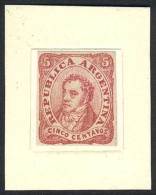 DIE ESSAY Of 5c. Rose Lithographed And Printed By Roberto Lange In 1863, Not Adopted, Excellent Quality, Extremely... - Unused Stamps