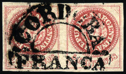 GJ.14, Worn Plate, Superb Pair Used In Córdoba, Excellent Quality! - Used Stamps