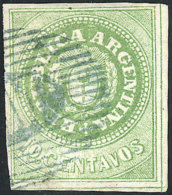 GJ.11, 10c. Green WITHOUT Accent Over The U, Wide Margins, OM Cancel, With Tiny Thin On Reverse Otherwise Superb... - Usati