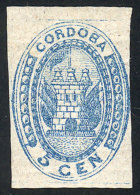 GJ.1, 5c. Blue, Mint Original Gum, VF Quality, Catalog Value US$150. - Cordoba (1858-1860)