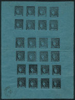 Reprint In Dull Blue, Sheet Of 24 Stamps (3 Groups With The 8 Types), With Corrientes Datestamp For 23/SE/1879,... - Corrientes (1856-1880)