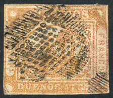 GJ.8, 5P. Bistre-yellow, Used, Genuine But Defective And Repaired, A Perfect Choice For Collectors Who Do Not Want... - Buenos Aires (1858-1864)