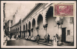 ALGIERS: Mosque El Kébir & Rue De La Marine, Maximum Card Of 31/JUL/1937, VF Quality - Argelia (1962-...)