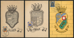 3 Maximum Cards Of 1948/9, COATS OF ARMS, Fine General Quality - Algeria (1962-...)
