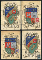 4 Old Maximum Cards: COATS OF ARMS, VF General Quality - Algerije (1962-...)