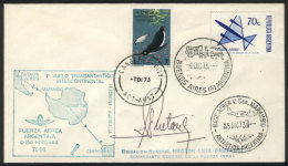 4/DE/1973: First Intercontinental Trans-Antarctic Flight, With Canberra Arrival Mark Of 10/DE, Signed By The Pilot,... - Otros & Sin Clasificación