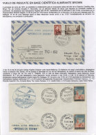 30/JUN/1970: Rescue Flight To The Scientific Station Almirante Brown, Exhibition Sheet With 2 Interesting Covers,... - Otros & Sin Clasificación