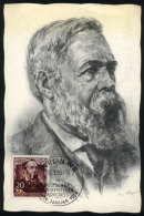 Friedrich ENGELS, Philosopher, Maximum Card Of JA/1956, Special Pmk, Corner Crease - Altri & Non Classificati