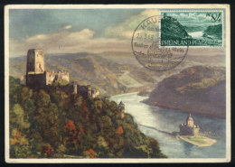 Gutenfels Castle And Environs Of Kaub, Maximum Card Of 25/MAR/1948, With Special Pmk, VF Quality - Altri & Non Classificati