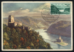 Gutenfels Castle And Environs Of Kaub, Maximum Card Of 25/MAR/1948, With Special Pmk, VF Quality - Andere & Zonder Classificatie