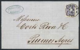 8/AUG/1879 HAMBURG - ARGENTINA: Folded Cover Franked By Sc.32, Sent To Buenos Aires, Arrival Backstamp 16/SEP, VF... - Altri & Non Classificati