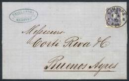 8/AUG/1879 HAMBURG - ARGENTINA: Folded Cover Franked By Sc.32, Sent To Buenos Aires, Arrival Backstamp 16/SEP, VF... - Andere & Zonder Classificatie