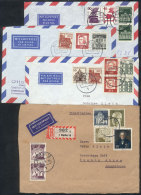 2 Covers And 2 Fronts Sent To Argentina Between 1966 And 1973, 3 With Interesting Postages Combining TWIN VALUES Of... - Altri & Non Classificati