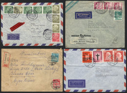 3 Covers + 1 Front Sent To Argentina Between 1949 And 1958, Nice Postages! - Otros & Sin Clasificación