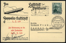 Postcard Flown By ZEPPELIN On 4/MAR/1936, Excellent Quality! - Otros & Sin Clasificación