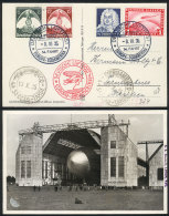 PC With View Of Zeppelin Inside A Hangar, Dispatched Onboard The Airship On 8/OC/1935 To Pernambuco (Brazil), Nice... - Andere & Zonder Classificatie