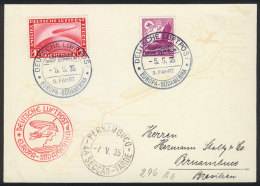 Card Flown By ZEPPELIN, Dispatched Onboard On 5/MAY/1935 To Pernambuco (Brazil), Excellent Quality! - Otros & Sin Clasificación