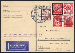 Card Dispatched Onboard The ZEPPELIN To Berlin On 2/AP/1935, VF Quality! - Other & Unclassified