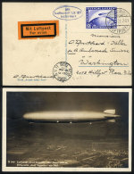 Card With View Of The Zeppelin Flying Over Basel, Sent From Friedrichshafen To Washington On 10/OC/1928 Franked... - Otros & Sin Clasificación