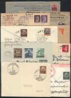 Years 1915 To 1944: 9 Covers Or Postal Stationeries Used During World War I And II, With Some Very Nice Pieces Of... - Otros & Sin Clasificación