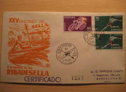 RIBADESELLA ASTURIAS 1961 Descenso Int Sella River Pirogues Remo Cover Lettre - Kanu