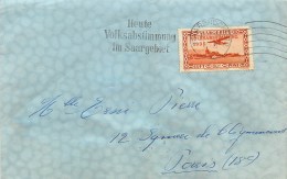 SARRE - SARRGEBIET - LUFT POST - 1935 - VOYAGEE EN JANVIER 1935 Vers PARIS. - Cartas & Documentos