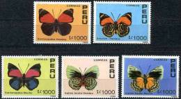 PEROU Papillons. (Yvert N° 923/27) Neuf Sans Charniere ** MNH - Schmetterlinge