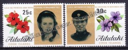 Aitutaki 1973 Yvert  81 - 82,  Wedding Of Princess Anne And Mark Phillips - MNH - Unused Stamps