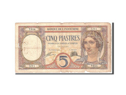 Billet, FRENCH INDO-CHINA, 5 Piastres, 1927, Undated, KM:49b, TB - Indochina