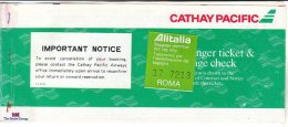 B1784 - CARTA D´IMBARCO - BIGLIETTO AEREO - CATHAY PACIFIC AIRWAYS /TORINO/ROMA/HONG KONG/SYDNEY/BRISBANE - Wereld