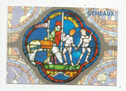 Cp , Astrologie , ZODIAQUE , Vitrail De La Cathédrale De Chartres , M.G éditions , Vierge , GEMEAUX - Astrologia