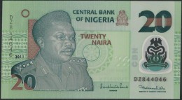 NIGERIA Banknote 20 Twenty NAIRA 2011 UNC - Series DZ - Replacement POLYMER Note - Nigeria