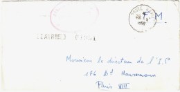 3597 POSTE NAVAELE Franchise Militaire Ob 28 4 1958 Base Aero Navale Port Lyautey Simon Payet 5° Compagnie - Scheepspost