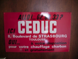 PLAQUE PUBLICITAIRE CEDUC TOLE PEINTE - Placas Esmaltadas (desde 1961)