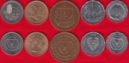 Cyprus Set Of 5 Coins: 1 - 25 Mils 1955-1982 - Cyprus