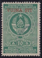 5359. Italy Slovenia VUJA (optd Red) Zone B Revenue Stamp Yugoslavia (10 D) R - Fiscaux