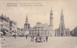 St Truiden Saint Trond - De Groote Markt, De Drij Torens - La Grand´Place, Les Trois Tours (animation, 1919) - Sint-Truiden